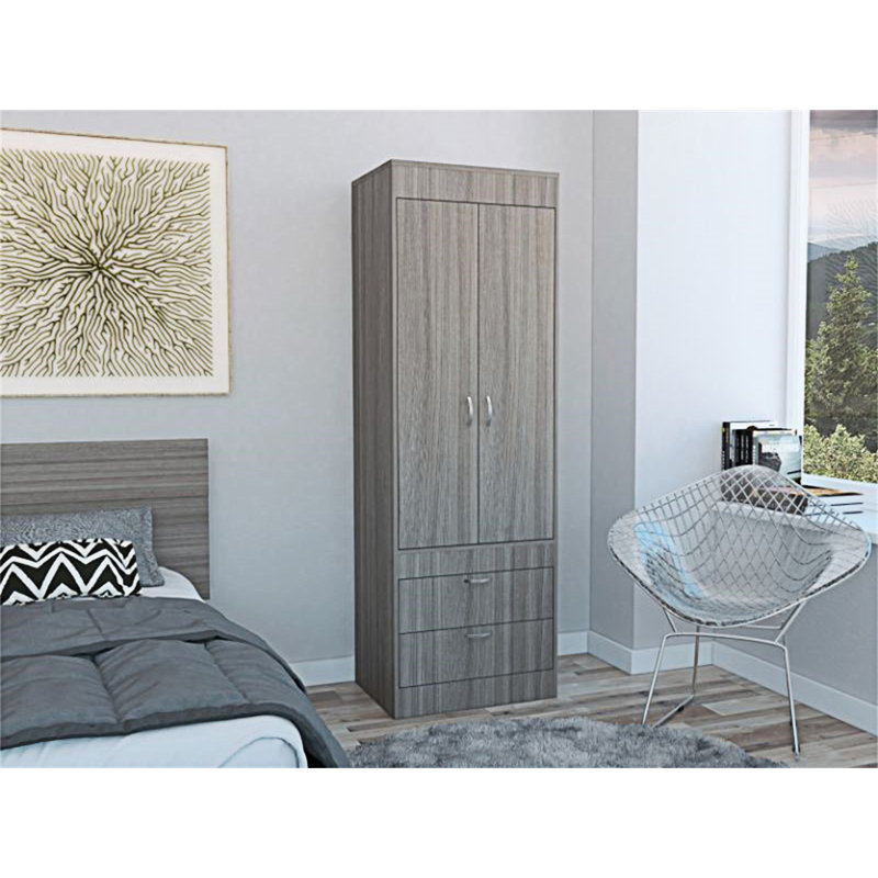 Armoire 2 tiroirs Willow Grove, Gris clair