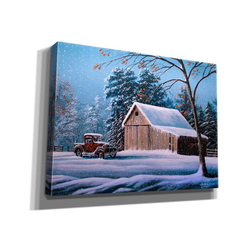 «First Snow» par Gary Adams, art mural sur toile, H 40 po x l 54 po x P 1,5 po