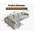 139.4" Modular Sectional Sofa, L-Shaped Minimalist Couches with Middle Seat Chaise, Modern Deep Seat Convertible Sleeper Sofa,Cloud Plush Corduroy Fabric, No Assembly Required, 5 Seater-969319975