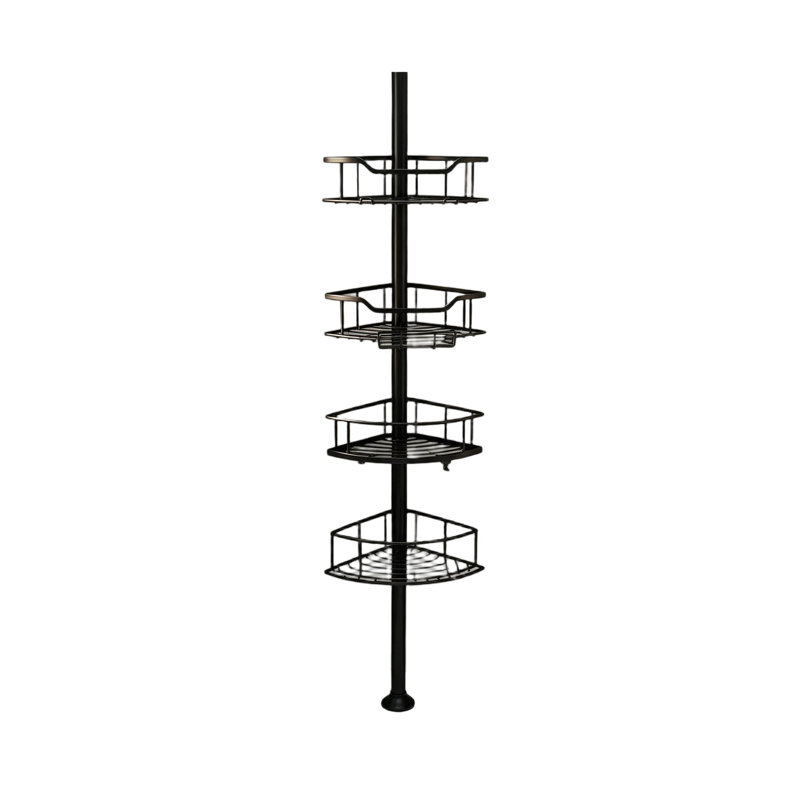 Tension Stainless Steel Shower Shelf, Black