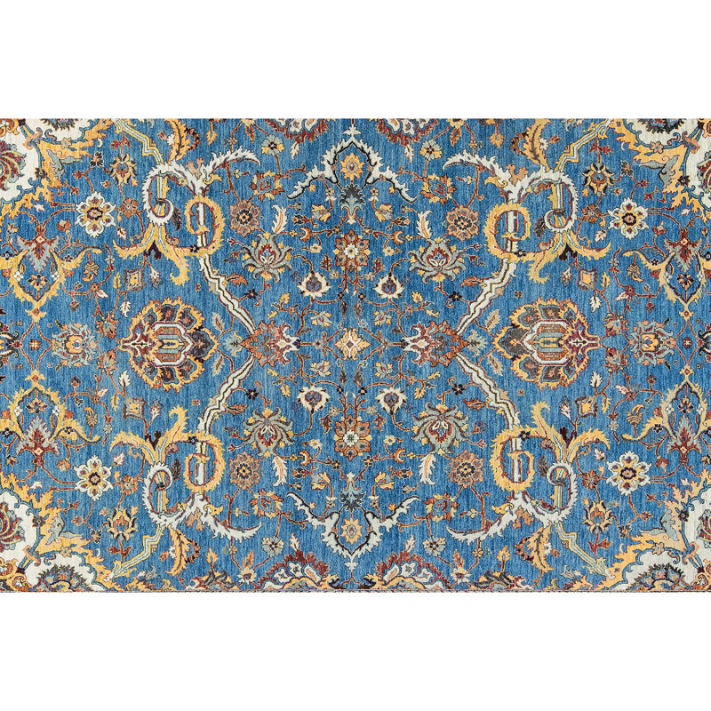 Tapis bleu et rouge de haute qualité noué à la main Sultanabad