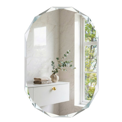 Beveled Frameless Wall Mirror Bathroom Vanity Mirror