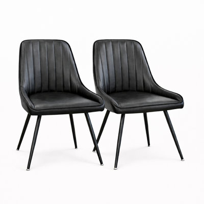 Ensemble de 2 chaises de salle à manger rembourrées en polyuréthane
