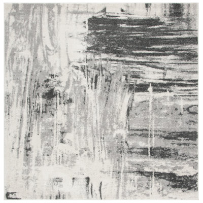 Riebe Abstract Ivory/Gray Area Rug