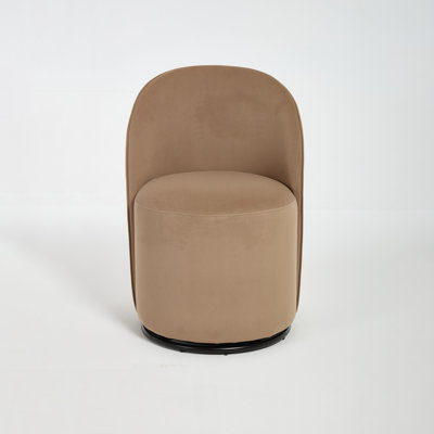 Modern Velvet Swivel Barrel Chair – Upholstered Round Accent Dining Chair With 360° Rotation, Armless Vanity Side Chair For Bedroom, Living Room, Or Kitchen