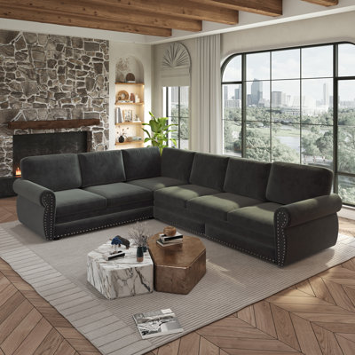 Canapé modulaire en L avec lit escamotable