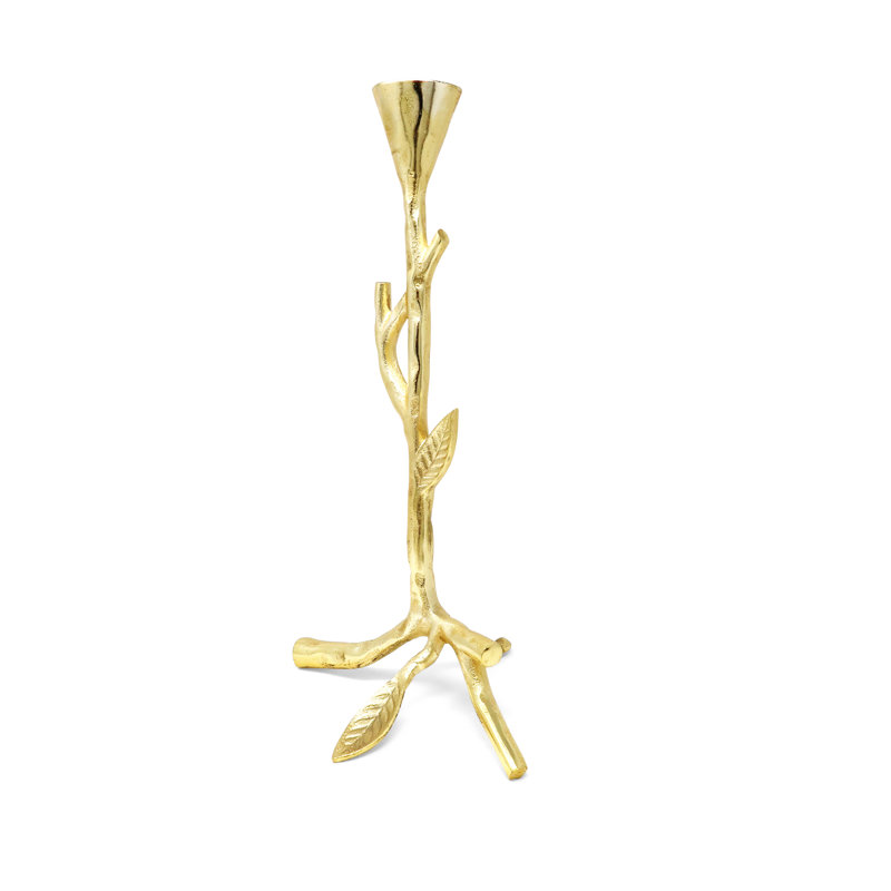 Stainless Steel Tabletop Candlestick Set, 15" H x 7.75" W x 5" D