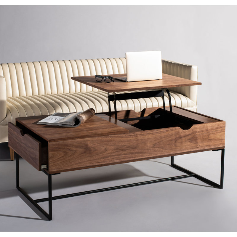 Table basse à plateau relevable avec rangement
