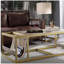 Table basse rétro brune avec porte-revues