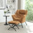 Upholstered Lazy Chair with Ottoman,Modern Comfy Lounge Sofa Chair with Armrest and a Side Pocket-1246713385