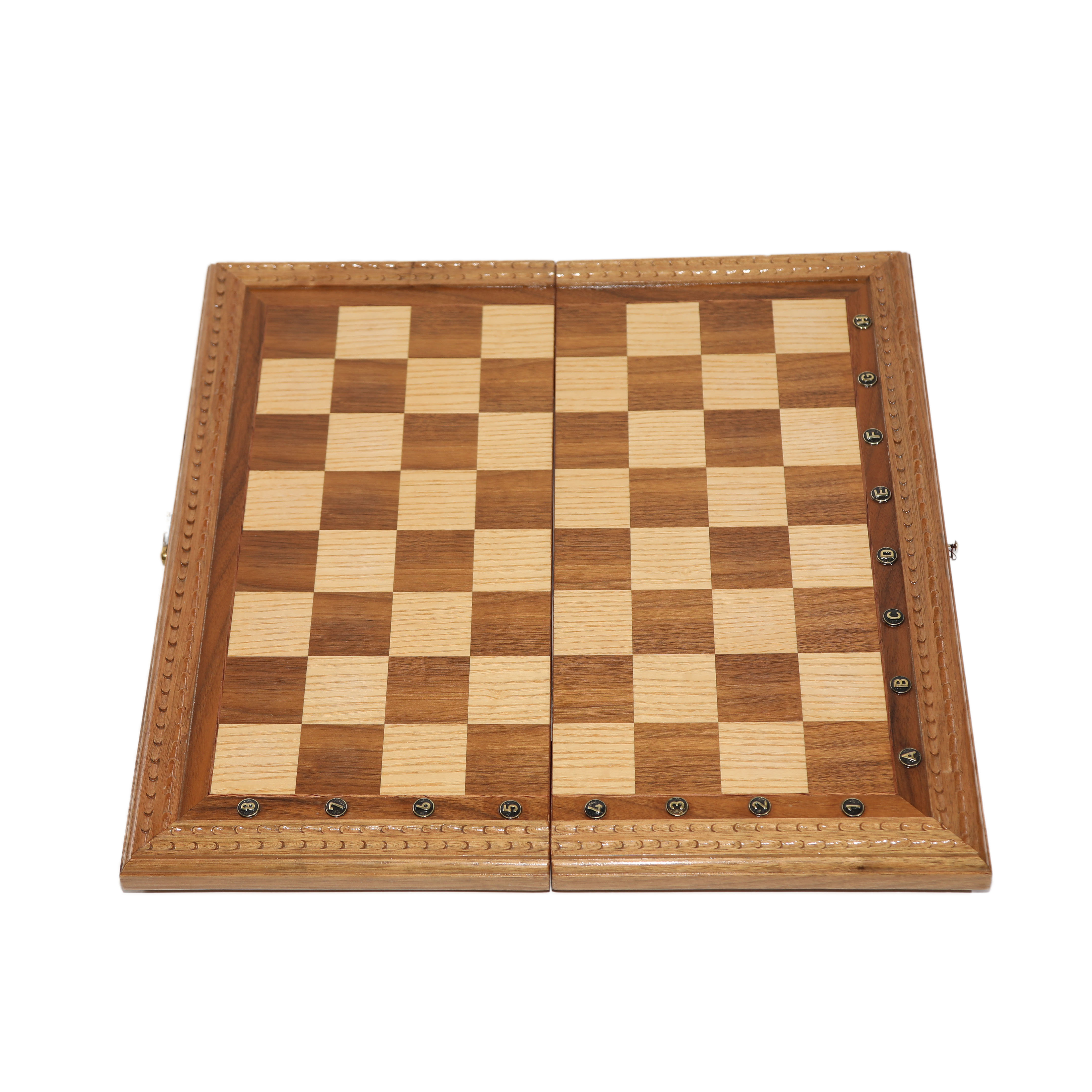 Walnut and Oak Solid Wood Chessboard - www.