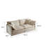 Chenille beige avec repose-pieds, matériaux et revêtement confortable