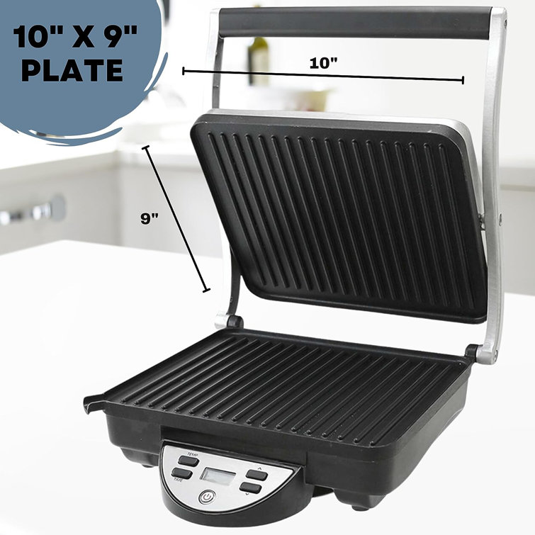 Ovente Electric Panini Press Grill Breakfast Sandwich Maker with Nonstick  Two-Sided Hot Plates, LED Lights & Thermostat Control, Perfect for Cooking