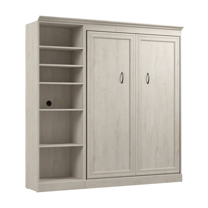 Alvaretta Murphy Storage Bed, Queen, Linen White Oak