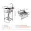 Évier utilitaire en acier inoxydable, 1 compartiment, 16 x 13 8,7 po, pour le garage, le restaurant, la cuisine, la buanderie, les pieds réglables, le robinet à fuite 360, la fonction de robinet