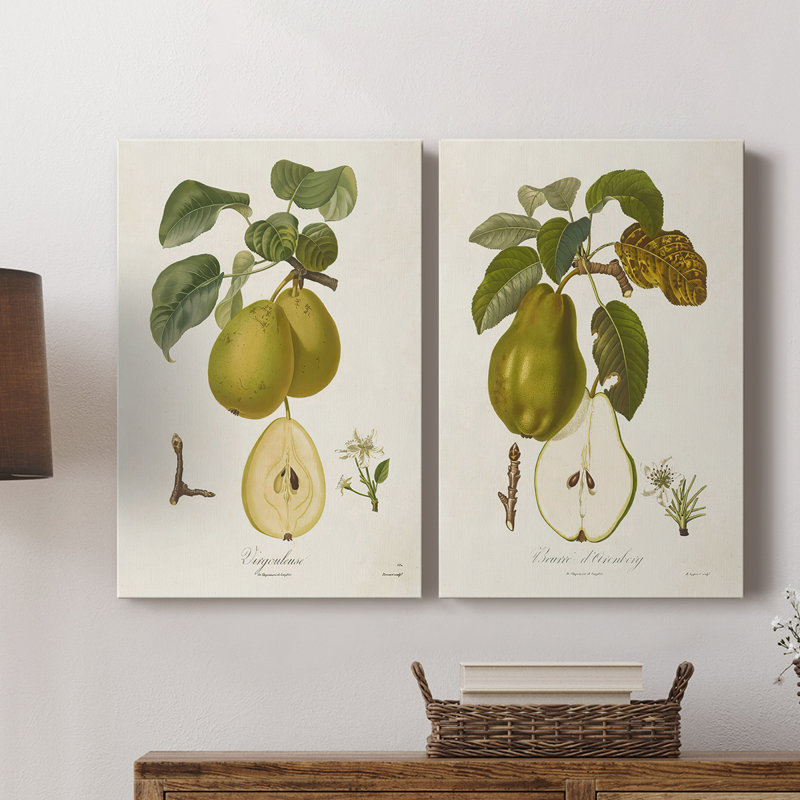 Vintage Pears III - Toile tendue avec châssis de qualité supérieure - Prêt à accrocher, H 27 po x l 18 po