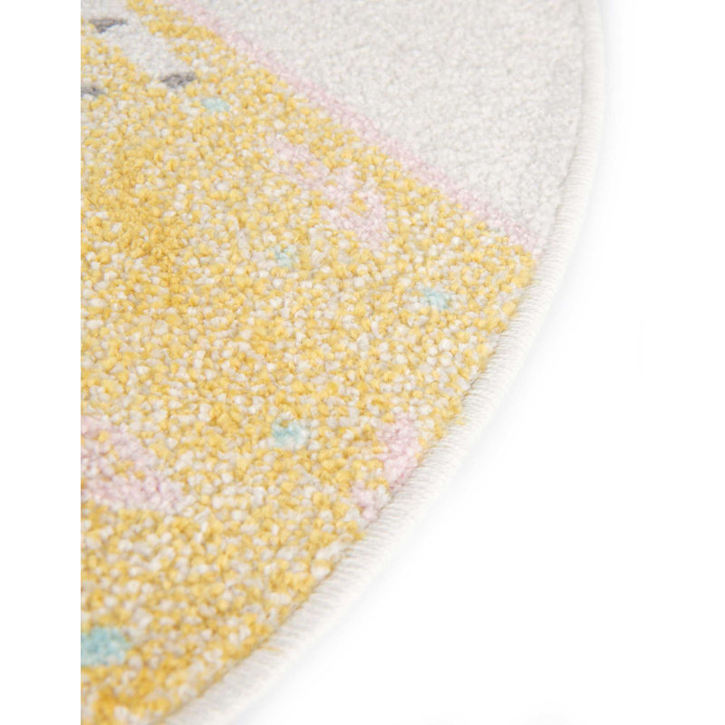 Machine Woven Polypropylene Plastic Rug, Round 7'10"