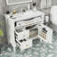 Meuble-lavabo de salle de bain avec lavabo, tiroir rabattable, tablette réglable et rangement pour porte-786699814