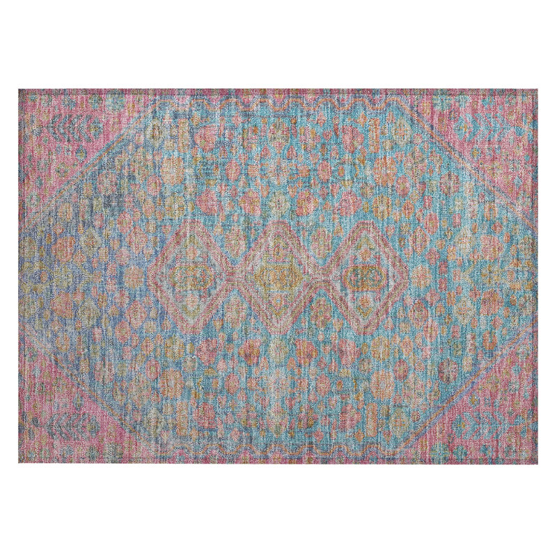 Machine Washable Indoor/Outdoor Xhevrie Sky Rug, Rectangle 1' 8" x 2' 6"