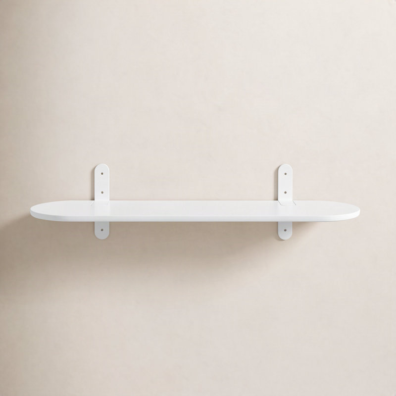 Poe Oval Bracket Shelf, White, White