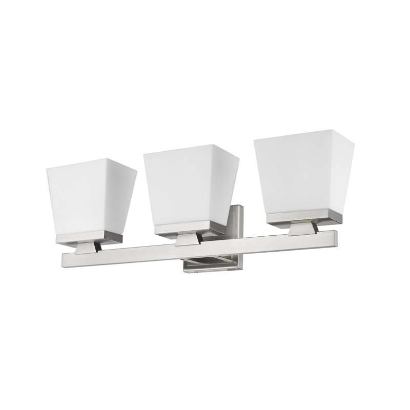 Meuble-lavabo 3 lumières Panora, Nickel brossé