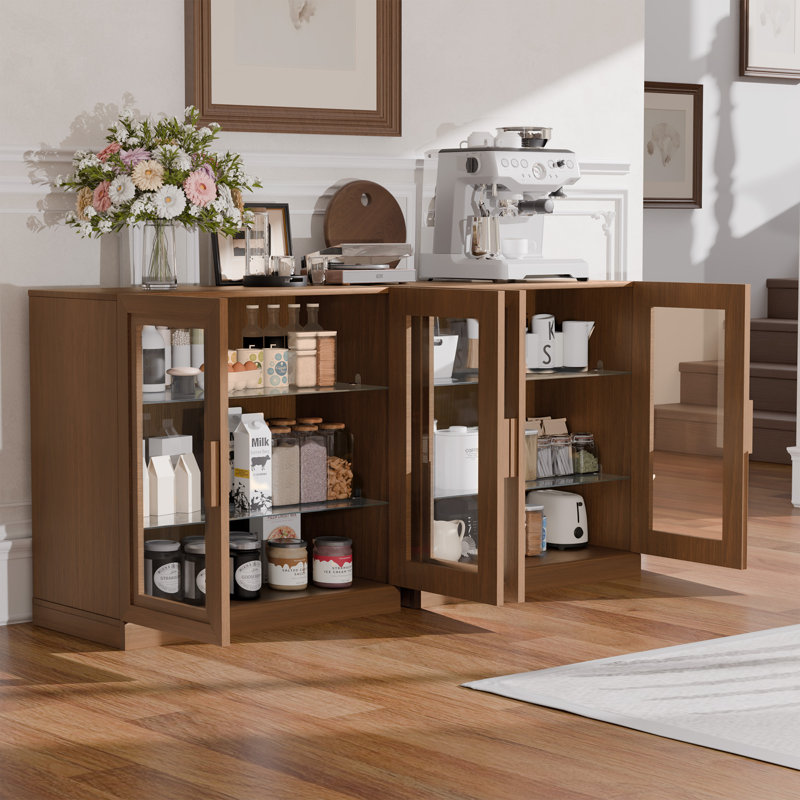 Solid Wood Accent Storage Cabinet, Walnut, 31" H x 31" W x 16" D 