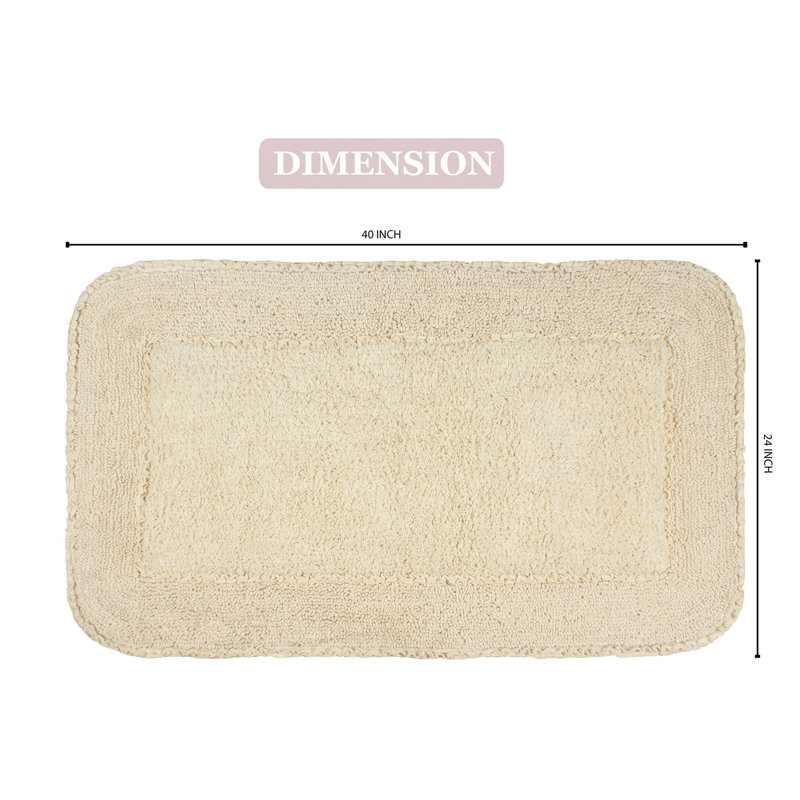 Maytham Bath Rug, Ivory, Rectangle - 24" W x 40" L