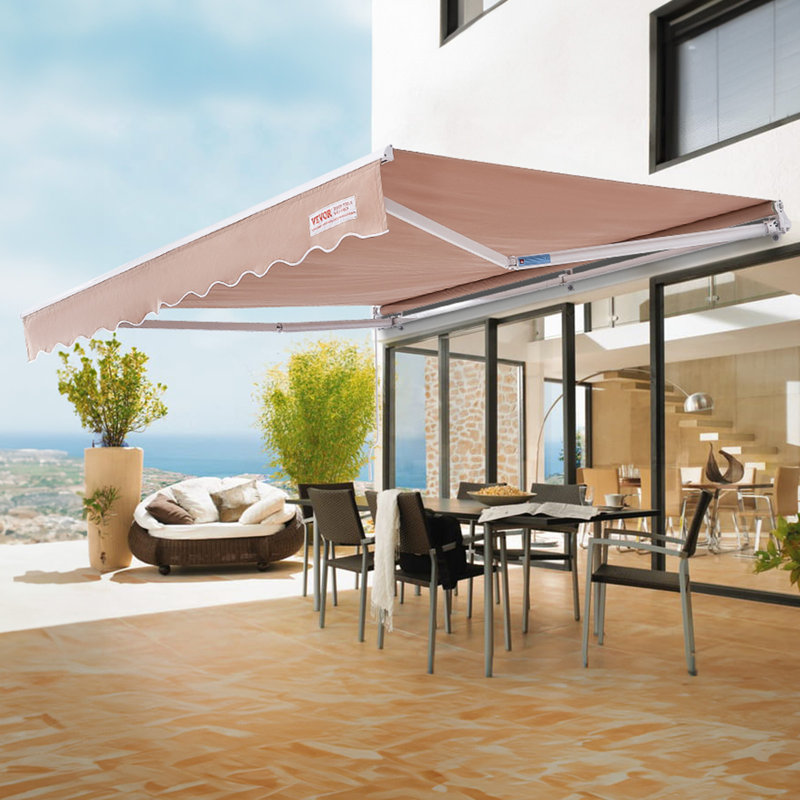 Auvent de patio avec auvent rétractable 8 pi x 7 pi VEVOR