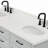 Thornaby 66'' Solid Wood Double Bathroom Vanity with 1.5'' White Quartz Top, Oval Sinks-91527774-119156900