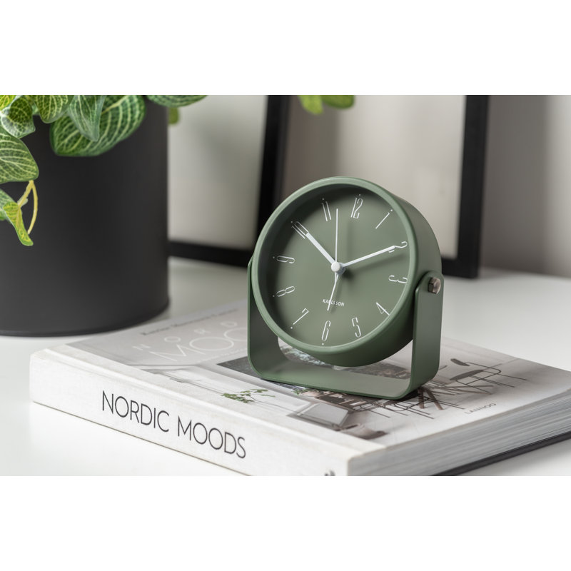 Iron Mechanical Alarm Tabletop Clock, Green