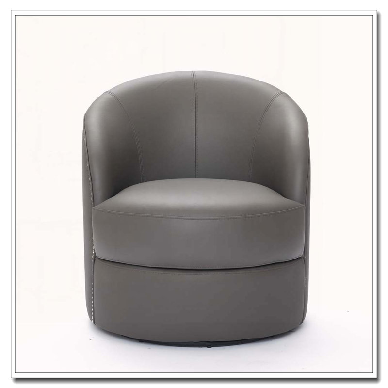 Fauteuil d'appoint pivotant en cuir, Gris