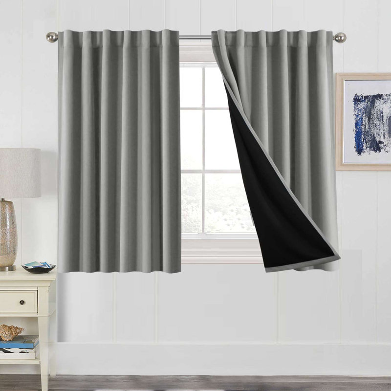 Rideau occultant 100% lin pour rideaux de chambre à coucher avec passe-tringle et passe-tringle Lundon pour salon 