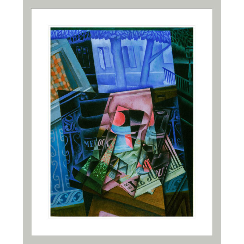 Nature morte devant une fenêtre ouverte «Place Ravignan» par Juan Gris, impression giclée sur cadre, 29.01" H x 23.5" W