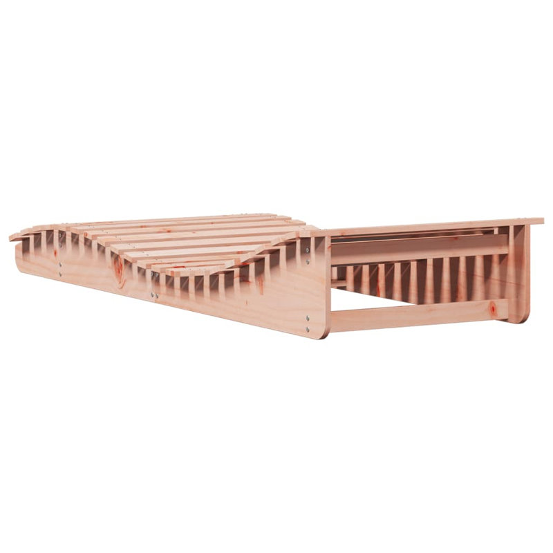  Sun Lounger Brown Solid Douglas Wood Full-Sized Foldable, Brown