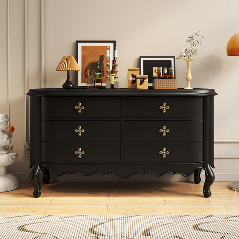 Commode 6 tiroirs Akhiya, Noir