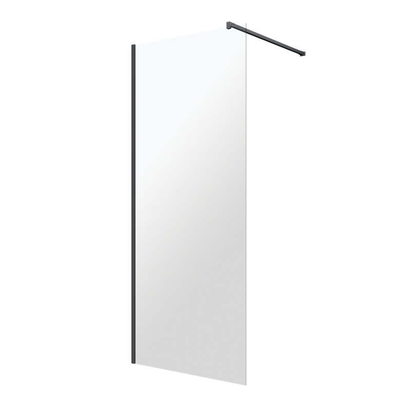 Christopherson 80mm W x 2000mm H Frameless Decorative Wall Panel with Clear Glass, 2000mm H x 800mm W