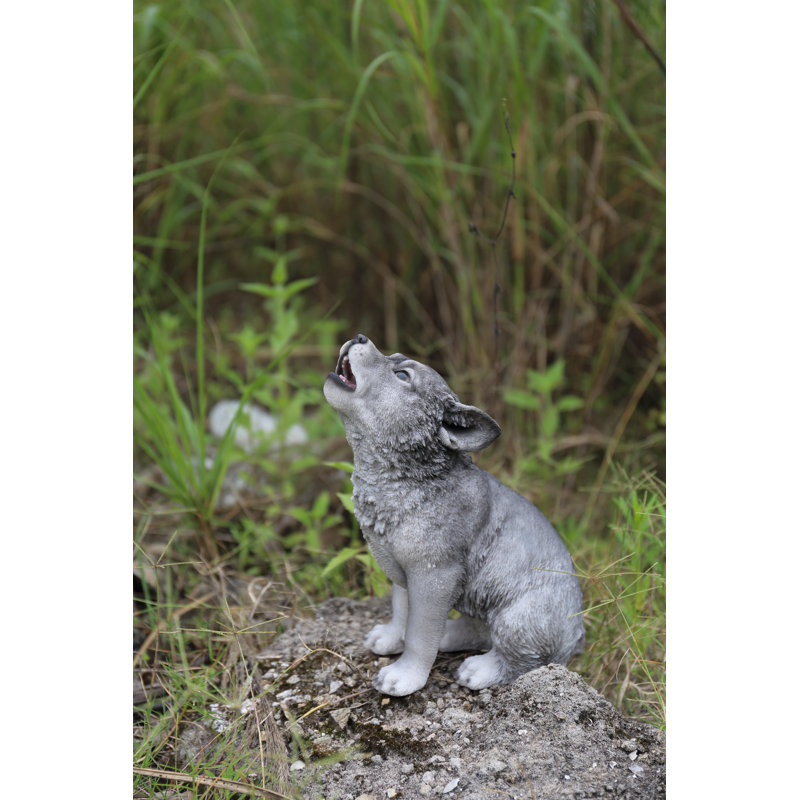Howling Wolf Pup Statue
