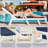 Chaise Lounge Chair Outdoor, 5-position Adjustable Patio Beach  With Wheels & Cup Holder-1359803530
