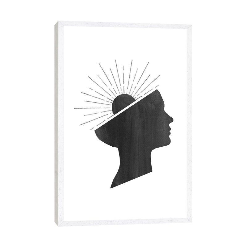 Woman Sun by Whales Way - Print on Canvas, 101.6cm H x 66.04cm W x 3.81cm D, White Framed