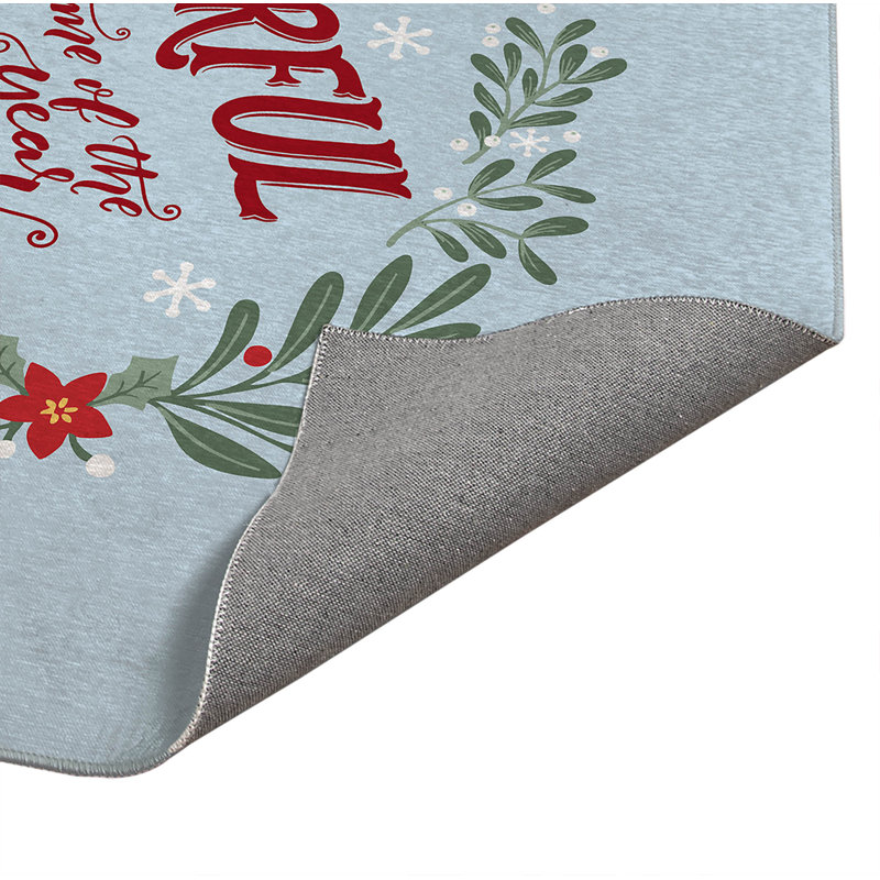 Paillasson d'intérieur It's It's the Most Wondeful Time of the Year, Argent / bleu, L 36 po x L 60 po