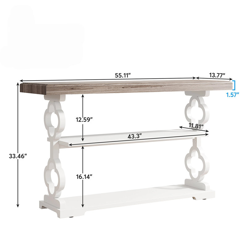 Console 55 po avec 3 tablettes de rangement