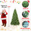 Arbre de Noël 7 pi en PVC pré-éclairé avec 400 lumières UL, 1072 pointes, fil de mémoire à dépliage automatique, assemblage facile avec support en métal stable - arbre de Noël artificiel complet-479498899