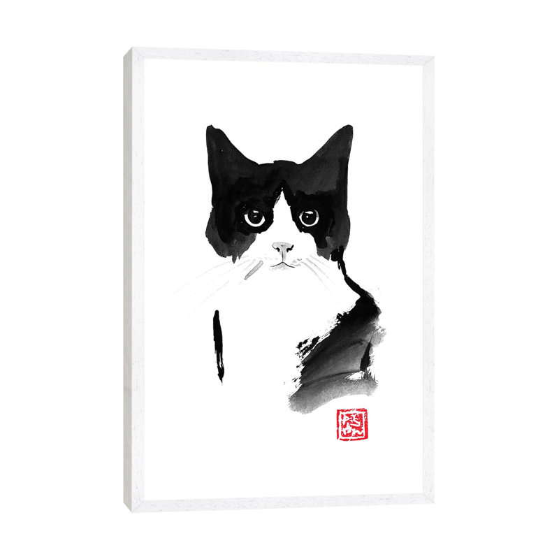 Straight Look by Péchane - Print on Canvas, 66.04 cm H x 45.72 cm W, White Framed