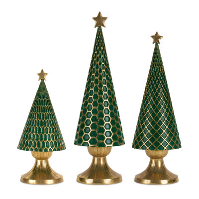 Ensemble d'arbres en résine 3 pièces