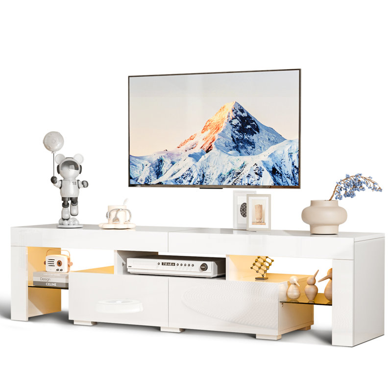 Meuble audio-vidéo Nakesia, Blanc, 61.42"