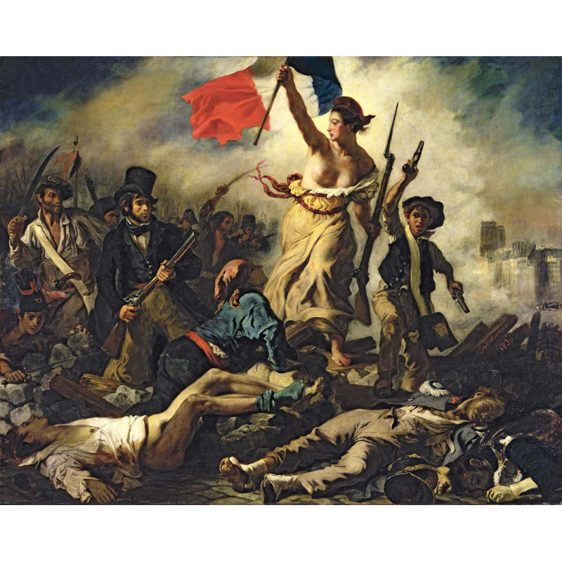 Adhésif décoratif Delacroix «Liberte guidant les gens» (1830), H 28,5 po x l 36 po