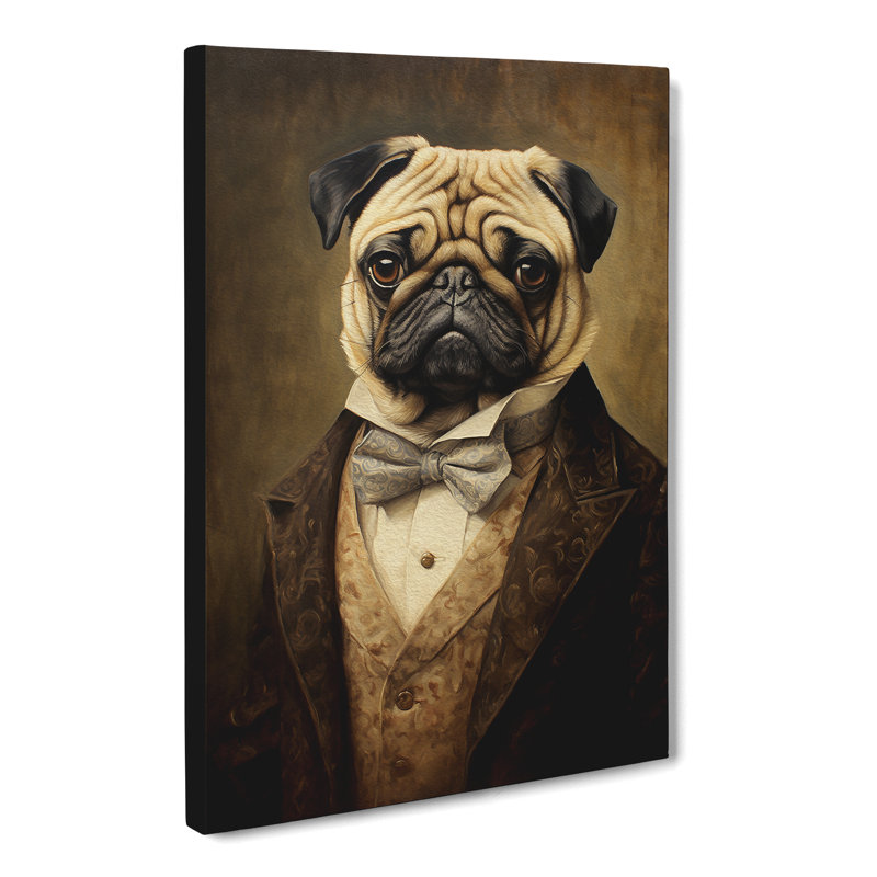 Pug In A Suit - Wrapped Canvas, 76cm H x 50cm W x 3cm D