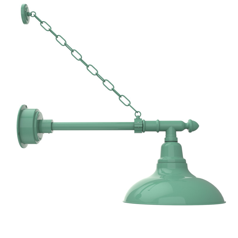 Luminaire de grange d'extérieur à DEL Adesh, H 18 po x l 12 po x P 27 po, Jade