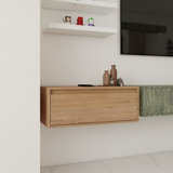 30-Inch Floating Bathroom Vanity Cabinet In Imitative Oak Finish, Soft-Close Drawer (Vanity Only, Without Sink)