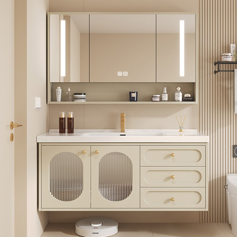 Modern light luxury vanitie bathroom cabinet, Beige